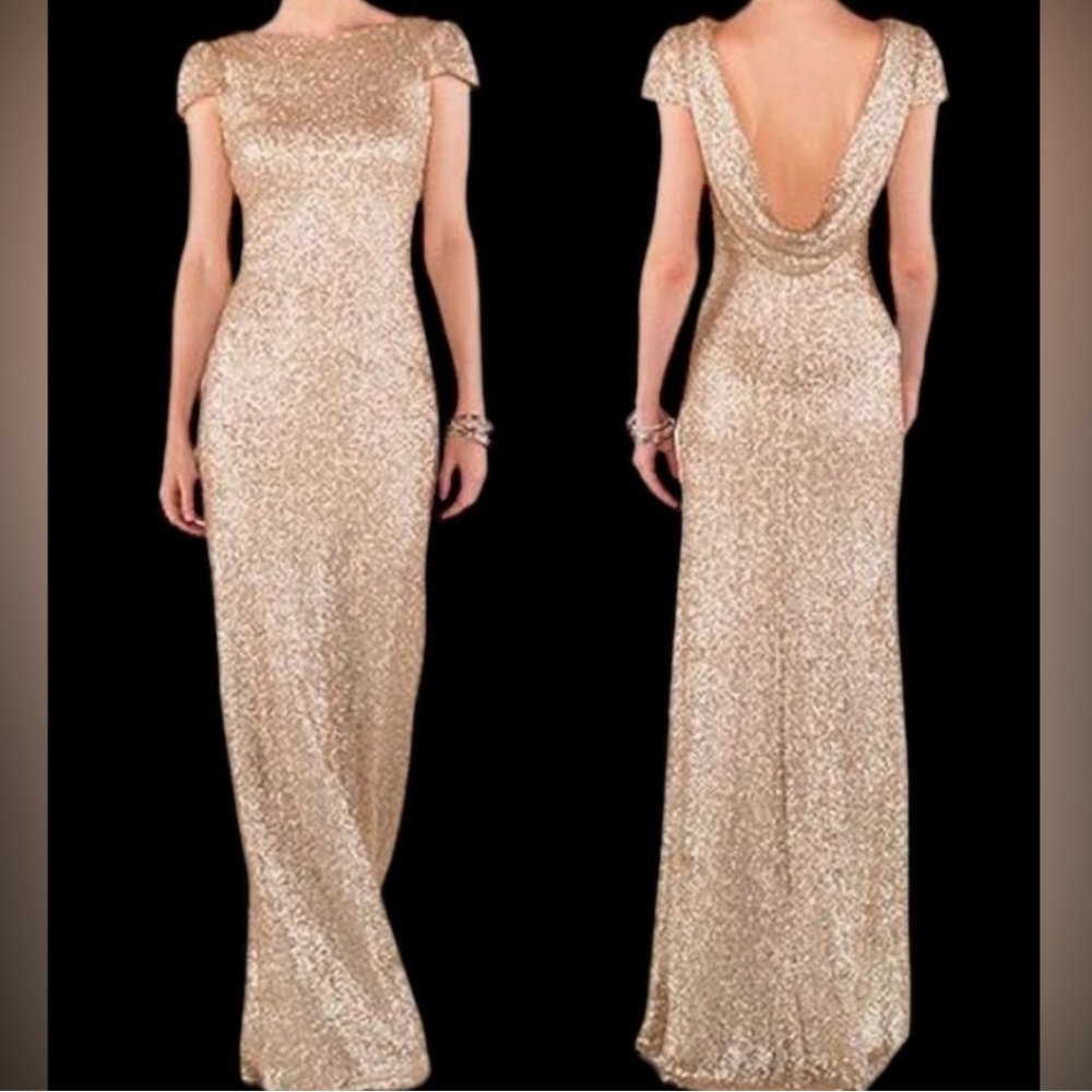SORELLA VITA Gold Sequin Maxi Dress